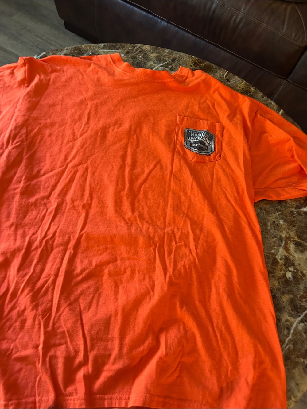 Harley-Davidson Men's Orange Short-Sleeve Pocket Tee